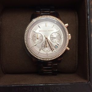 NWT Rose gold/tortoise Michael Kors Watch