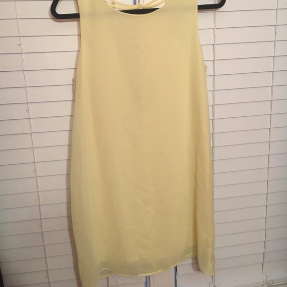 Yellow chiffon dress size small