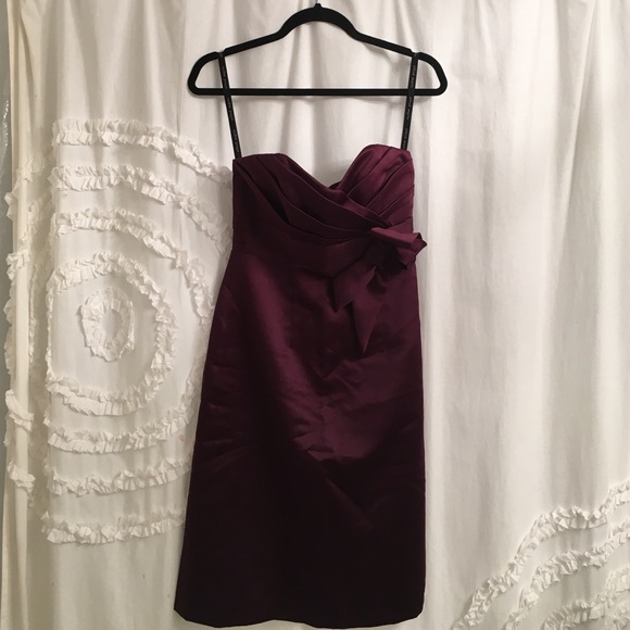 Alfred Angelo Plum Strapless Bridesmaid Dress