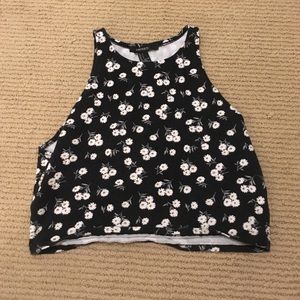 black and white tank crop top
