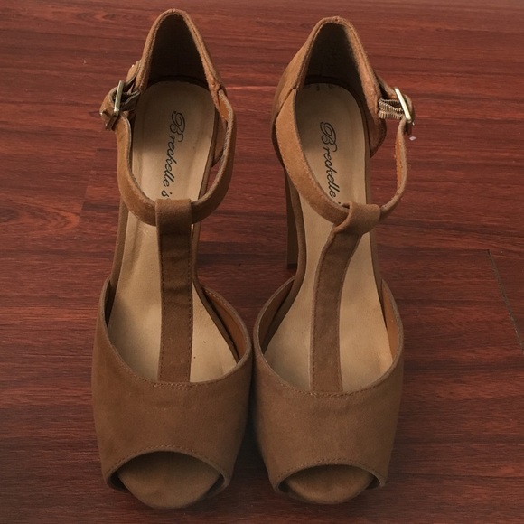 Brown suede heels