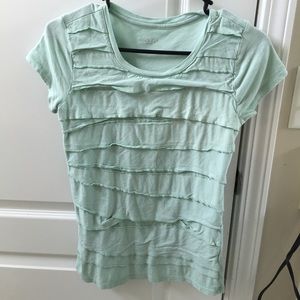 Green ruffle tee