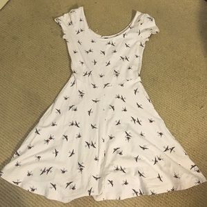 cute bird patterned h&m dress