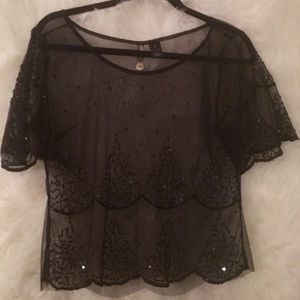 Sexy BKE sheer sequin top