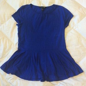 Adorable Blue Peplum Top