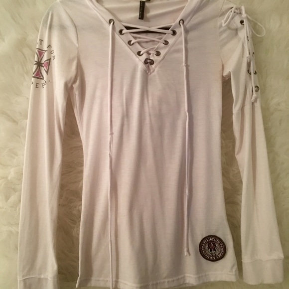 SEXY AFFLICTION LACE UP TOP