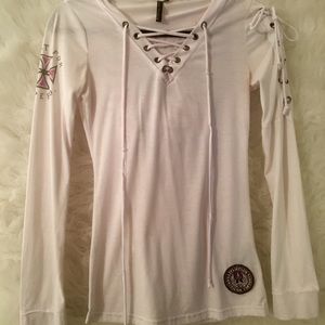 SEXY AFFLICTION LACE UP TOP