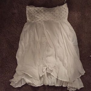 White strapless dress