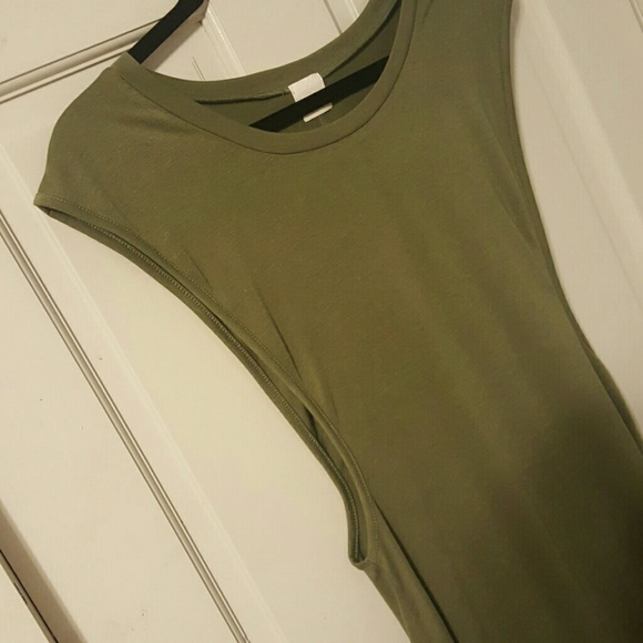 NWOT casual olive tank dress - Picture 3 of 3