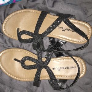 black sparkle sandals