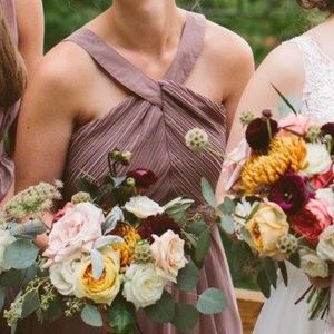 Coffee/Taupe Hi-Lo Coctail Dress