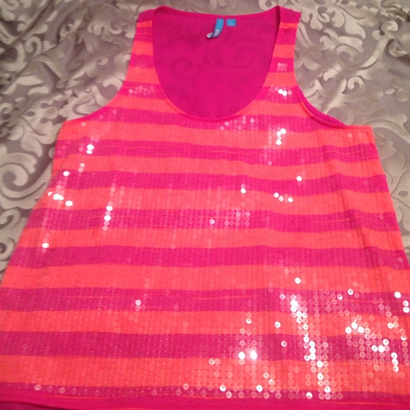 Orange and Pink sequined shirt!
