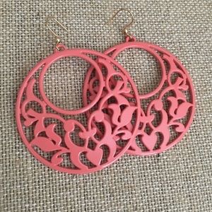Coral filigree earrings