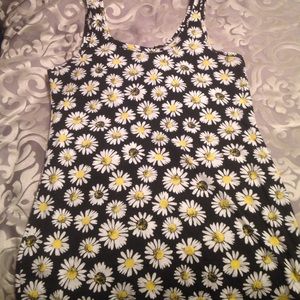 Black Flower Tank Top