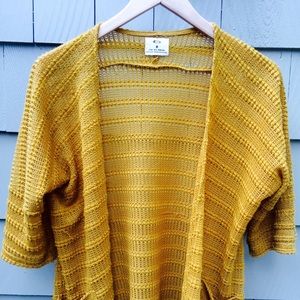 Pins & Needles Open-front Knit Cardigan in Ochre