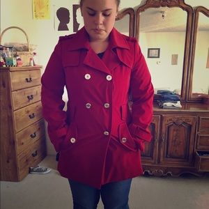 New Calvin Klein Red Trench Coat