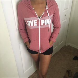 PINK Casual Zip-Up Jacket in Soft Begonia