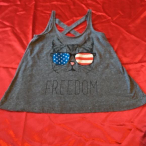 Gray kitty tank top
