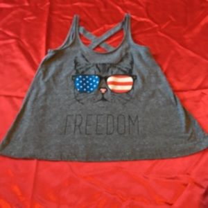 Gray kitty tank top