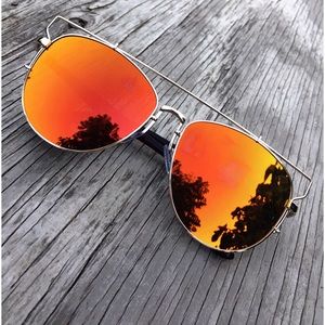 New- Red Mirrored Sunglasses, Aviator Sunglasses