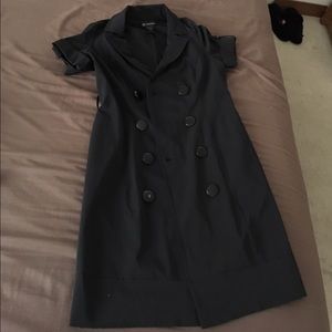 Black short sleeve trench coat