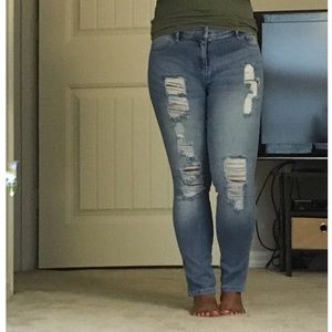 Distressed jeans