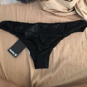 Hurley shiny black bikini bottoms