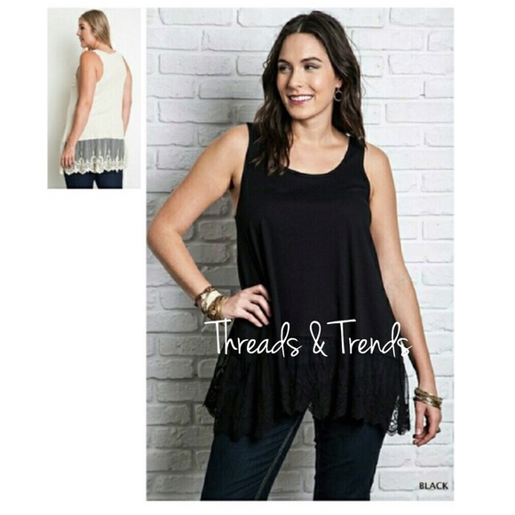 Plus Size! Lace Extender Tank - Picture 2 of 3