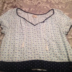 Loose bohemian flower print top