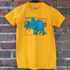 70's vintage 50/50 paper thin triceratops t shirt