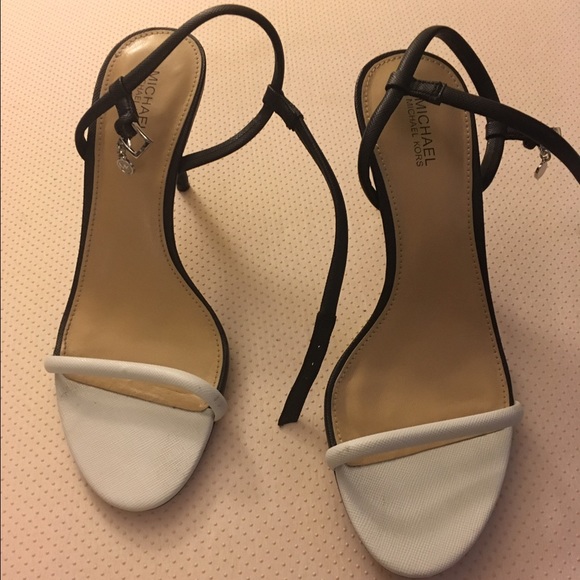 Michael Kors Black and White Colorblock Sandal