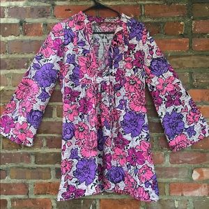 70's vintage psychedelic bell sleeve dress