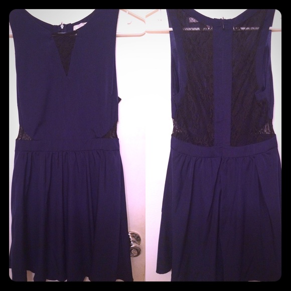 Lush Navy Blue Skater Dress - NYE sale!