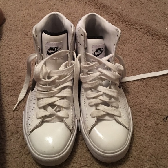 Black and white nike high tops