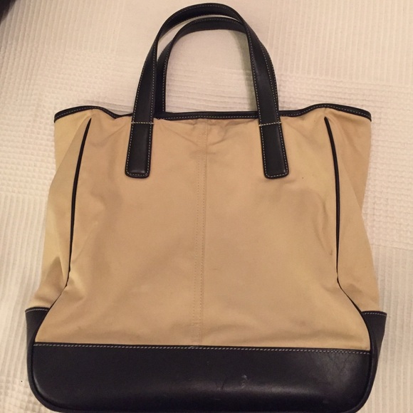 Canvas and leather vintage Coach tote