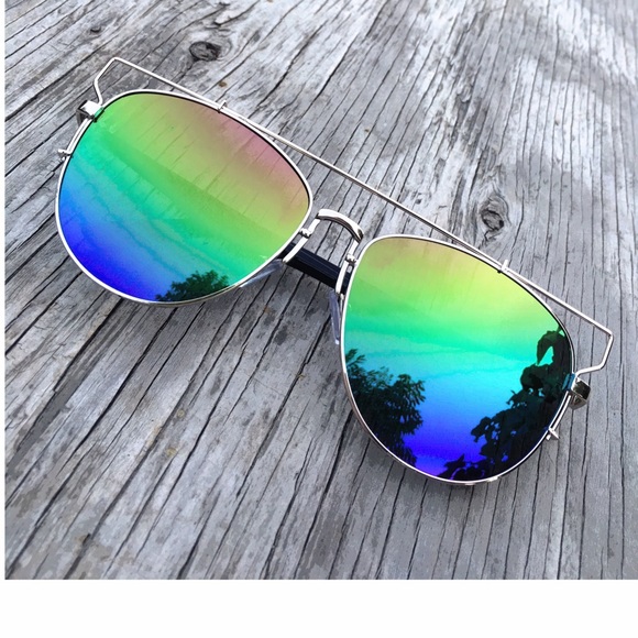Aviator Sunglasses, Mirrored Sunglasses - Picture 2 of 4