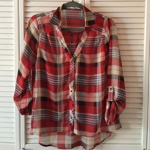 Plaid button down shirt