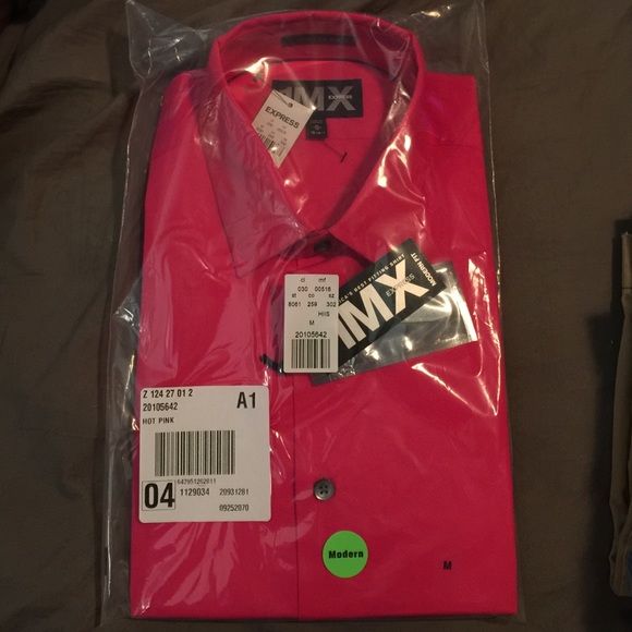 Express Men's 'Hot Pink' Button Down Dress Shirt Express Men's 'Hot Pink' Button Down Dress Shirt