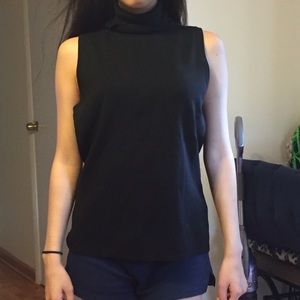 Banana Republic Black Knit Sleeveless Turtleneck