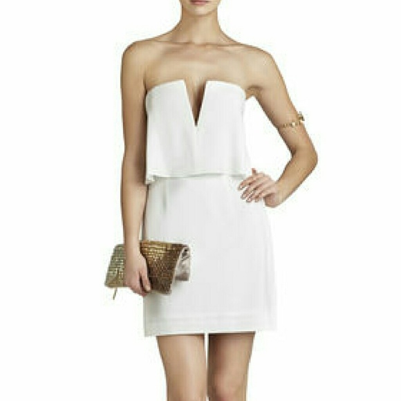 White bcbg chiffon mini 'kate' dress
