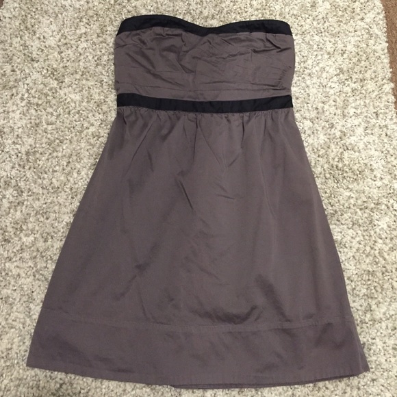 Strapless purple dress