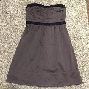 Strapless purple dress