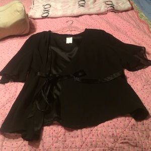 Black wrap around blouse