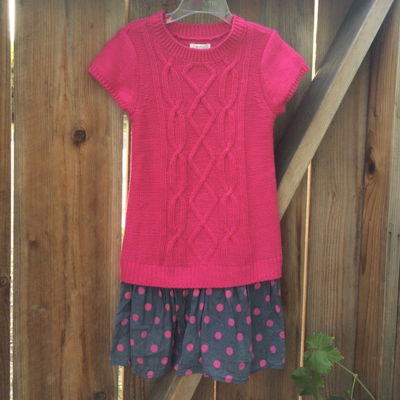 Pretty in Pink girls sweater dress