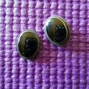 Vintage Black jet earrings