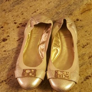 Coach flats, golden/silver! Used once