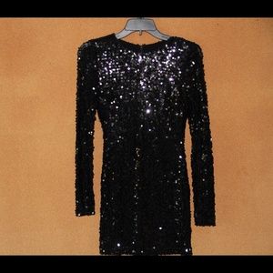 French connection sequin black dress