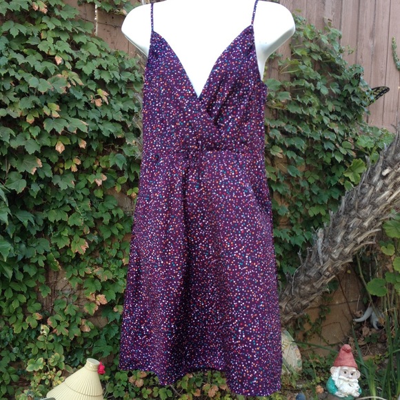 Purple with colorful spots dress
