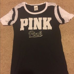 Victoria secret pink baseball graphic tee