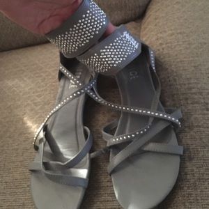 Grey with silver stud sandals